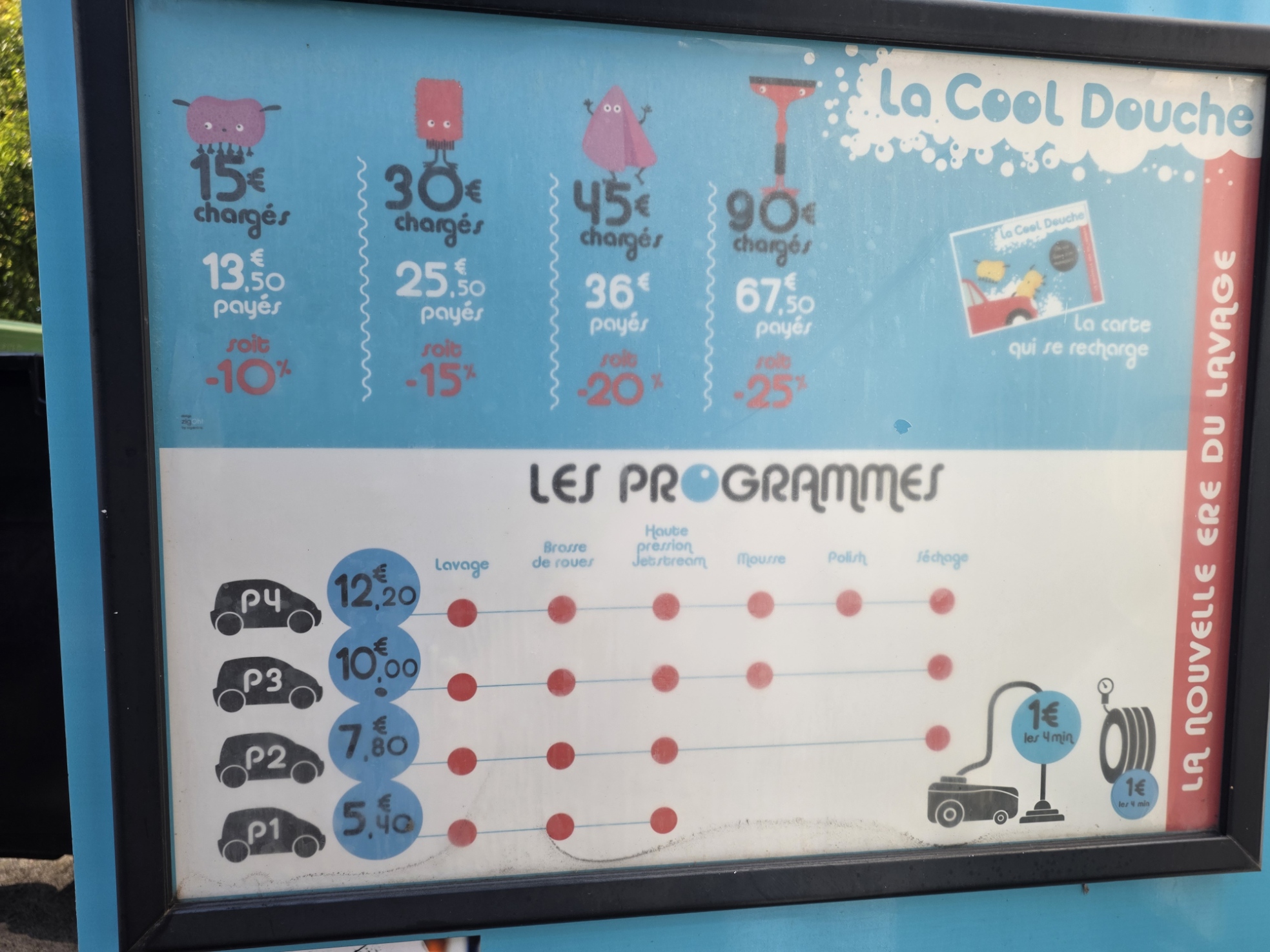 Programmes et tarifs du lavage automatique AVIA Rangueil